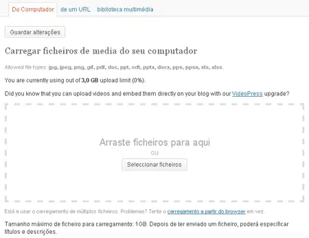 Aprenda como fazer um blog grátis no wordpress sem gastar nada adicionar arquivos do computador