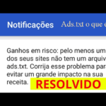 Possível perda de ganhos: Um dos seus sites não tem um arquivo ads.txt