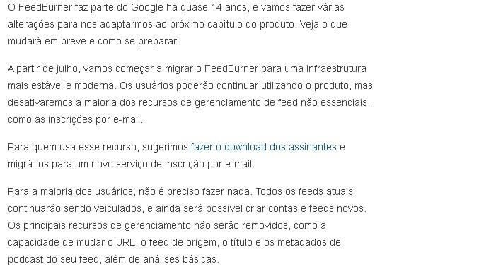 Feedburner como usar para capturar emails de graça mudancas google feedburner
