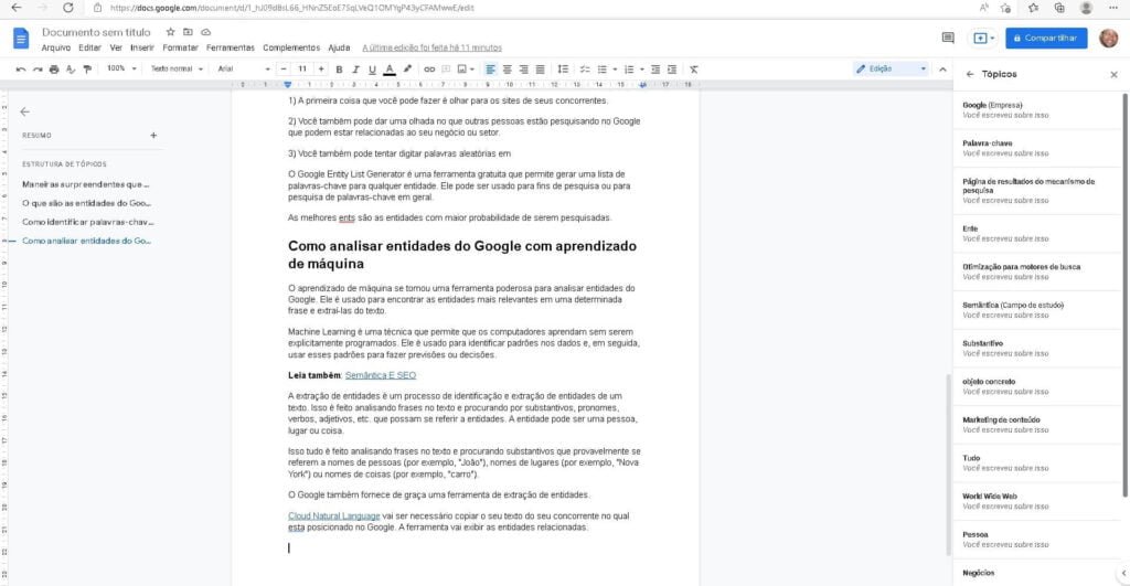 Como explorar as entidades do google