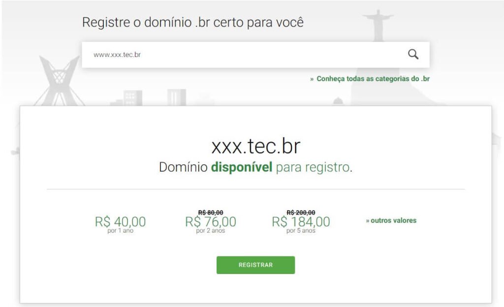 Domínio não registrado