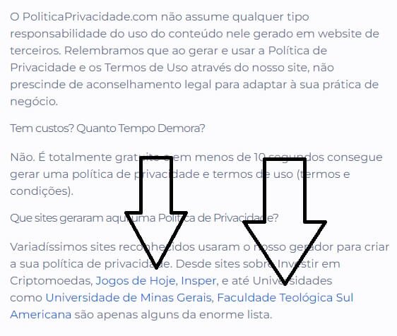 Link externo política de privacidade