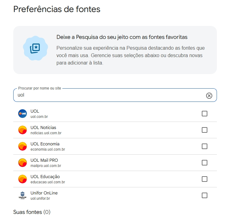 Preferred sources